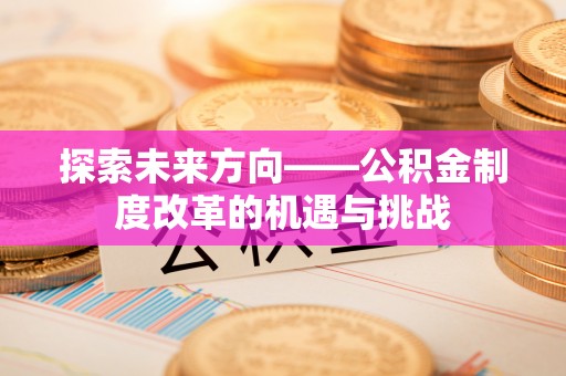 小店探索未来方向——公积金制度改革的机遇与挑战