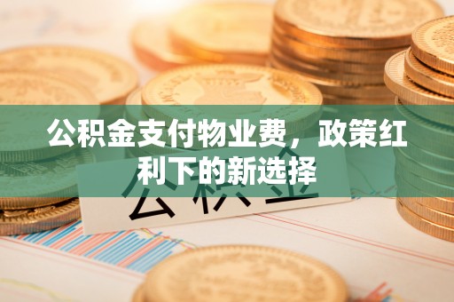 小店公积金支付物业费，政策红利下的新选择