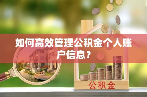 小店如何高效管理公积金个人账户信息？